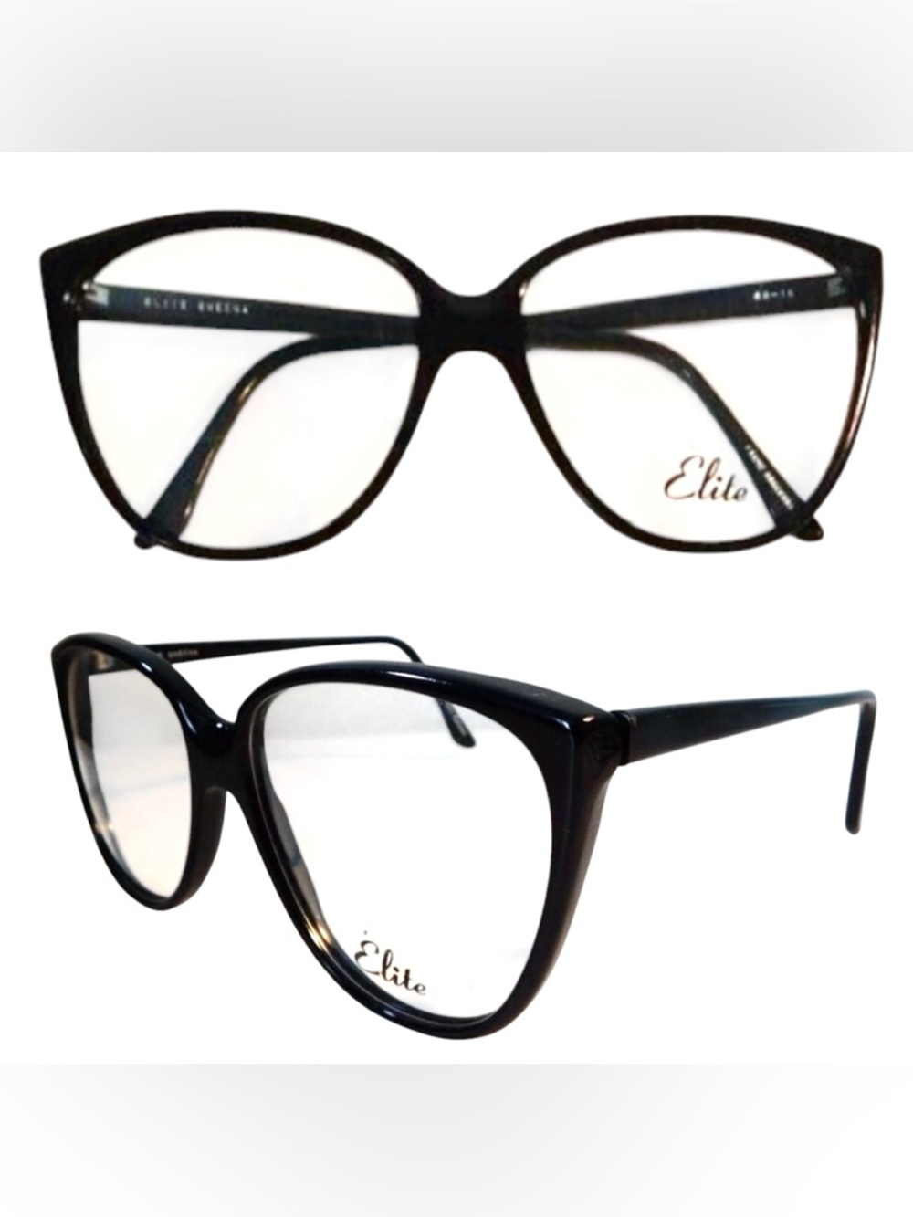 1980’s Vintage Cateye Eyeglasses in Black, Oversized, Deadstock/Unworn